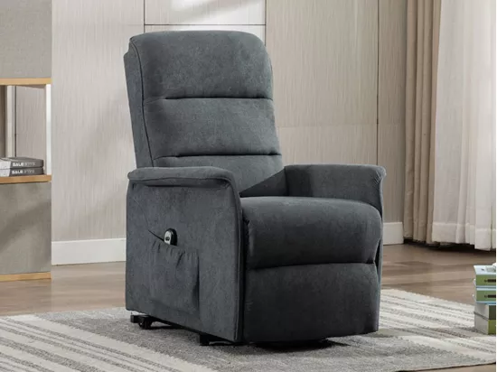 Fauteuil releveur électrique en tissu anthracite CAPUCINE