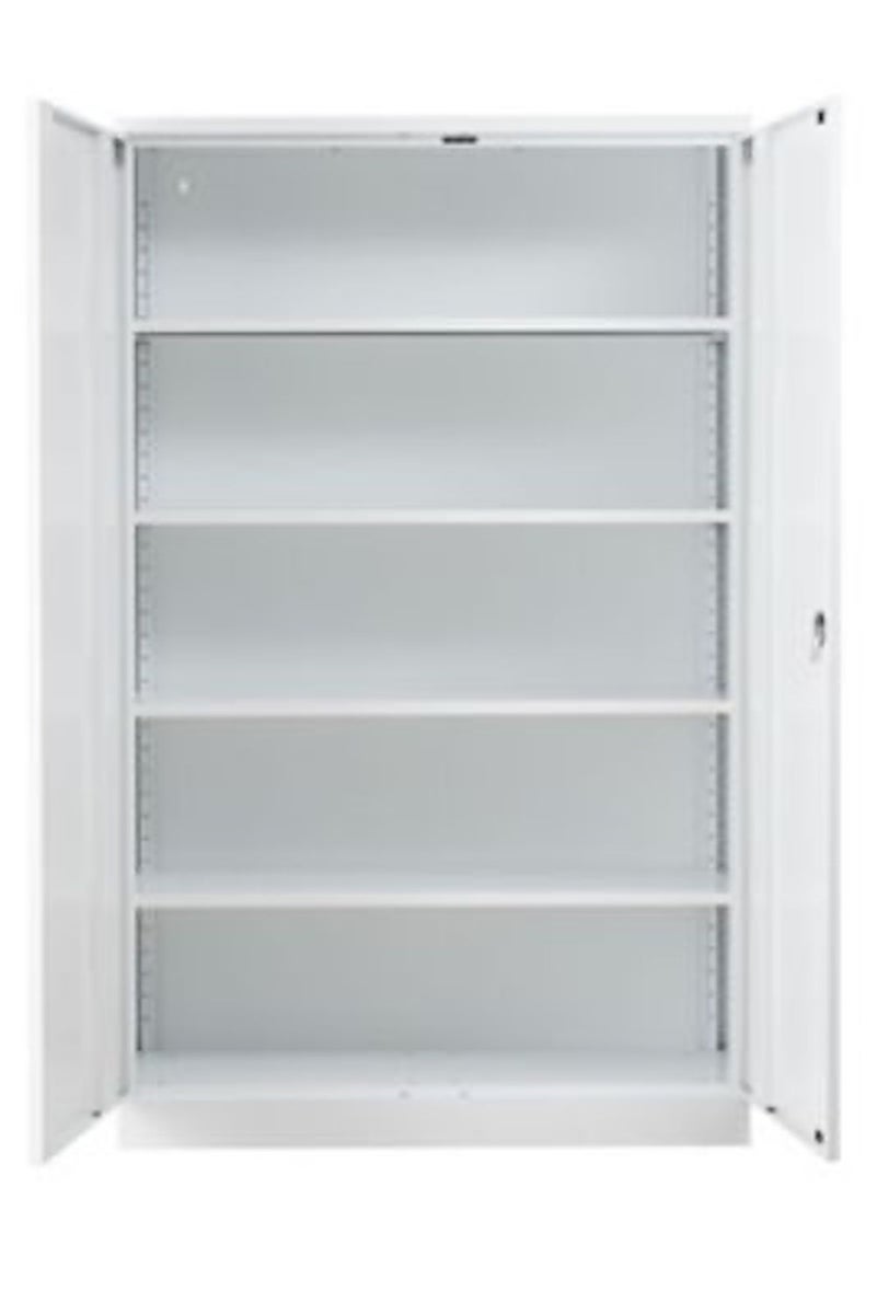 PROREGAL stalen kast Bee met 4 planken, HxBxD 195 x 120 x 42 cm, gepoedercoat plankmateriaal, wit & wit