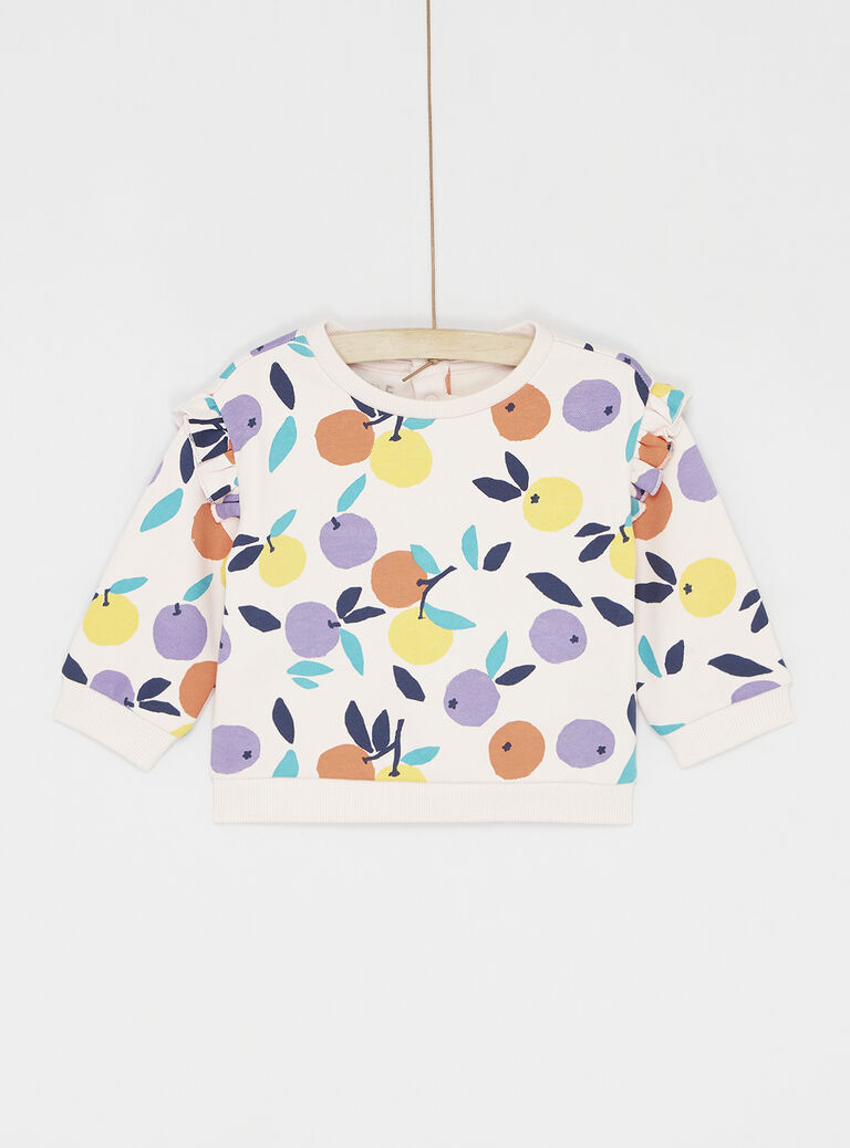 Sweat rose pale imprimé pour bébé fille