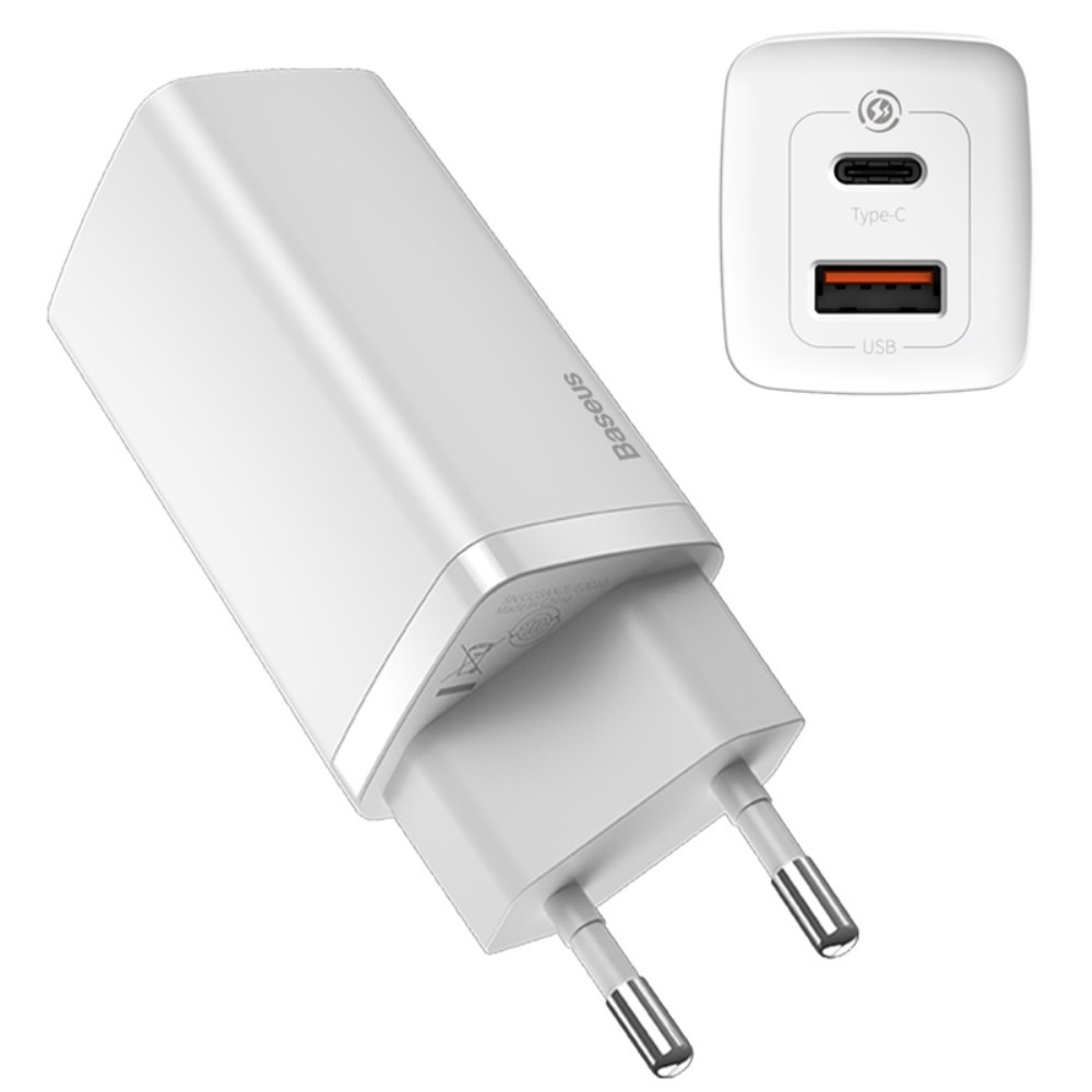 (65W) USB A / USB C GaN Ladegerät Netzteil PD / QC 3.0 - Weiss