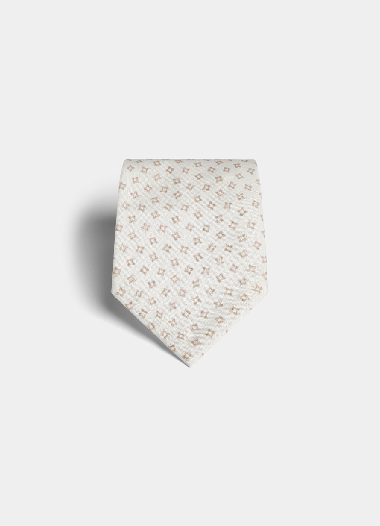 Cravate blanc cassé motif graphique