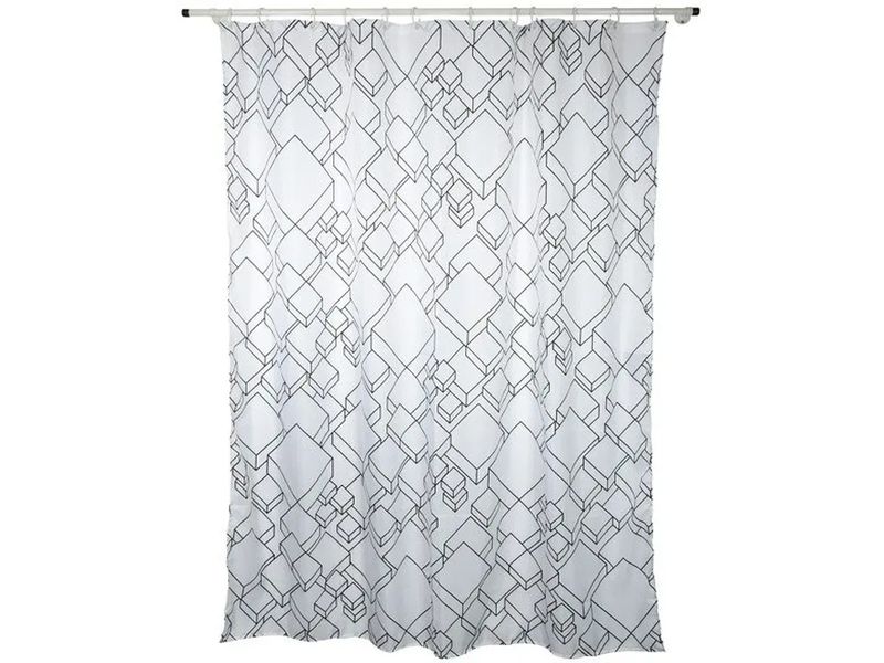 spirella Duschvorhang Peer 180 x 180 cm, Weiss Anti-Schimmel Badevorhang