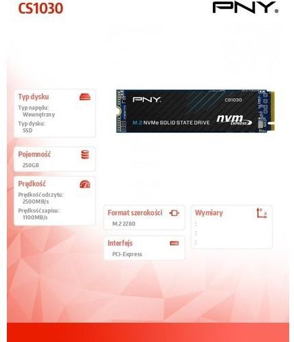 PNY - CS1030 - SSD - 250GB - M.2 NVMe - 3D Flash Geheugen