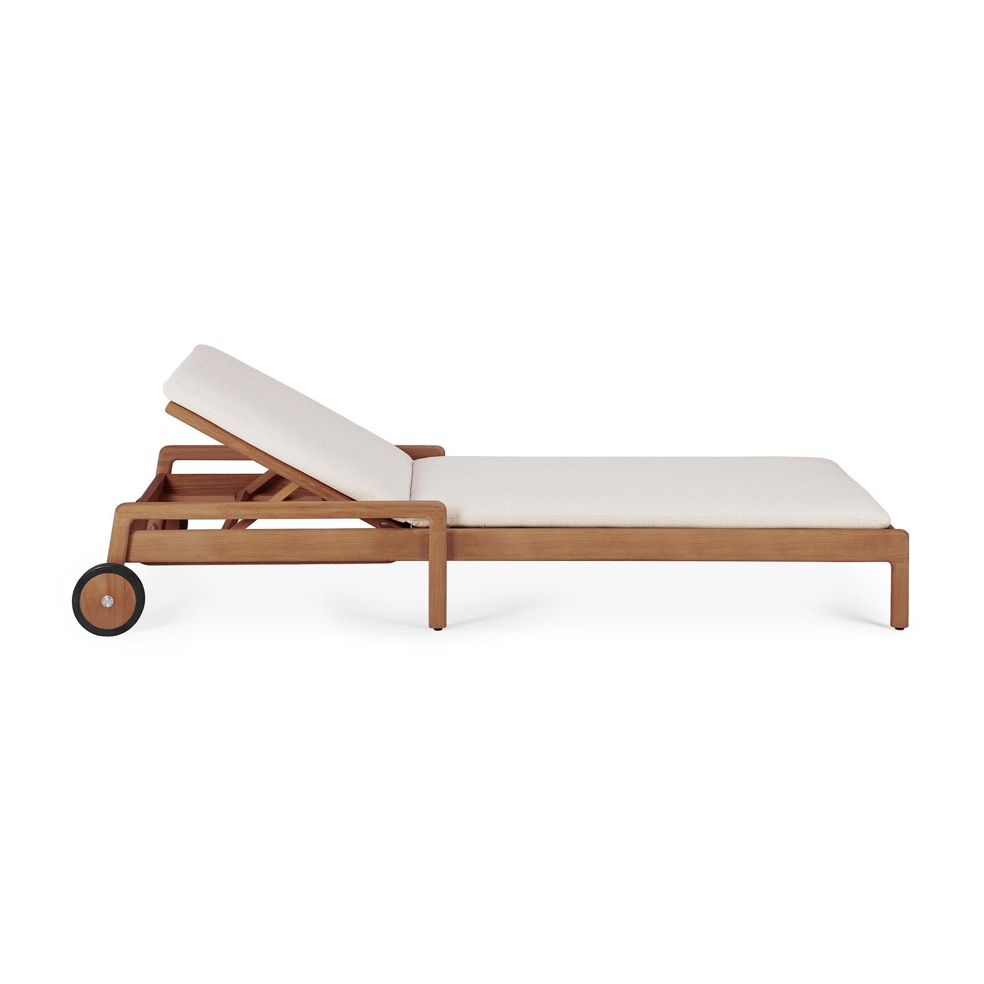 Teak Jack lounge chair - outdoor - dun kussen off-white