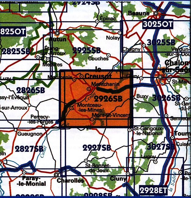 IGN - 2926 SB MONTCEAU LES MINES 1 25 000