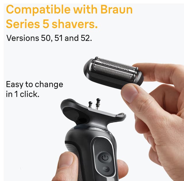 Braun 54B KeyPart barberhoved 051330 (sort)