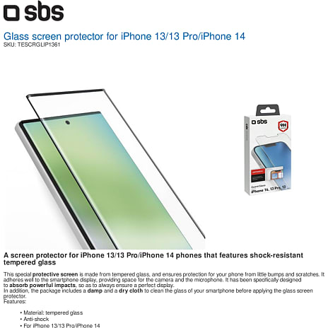 SBS skærmbeskyttelse iPhone 13/13 Pro