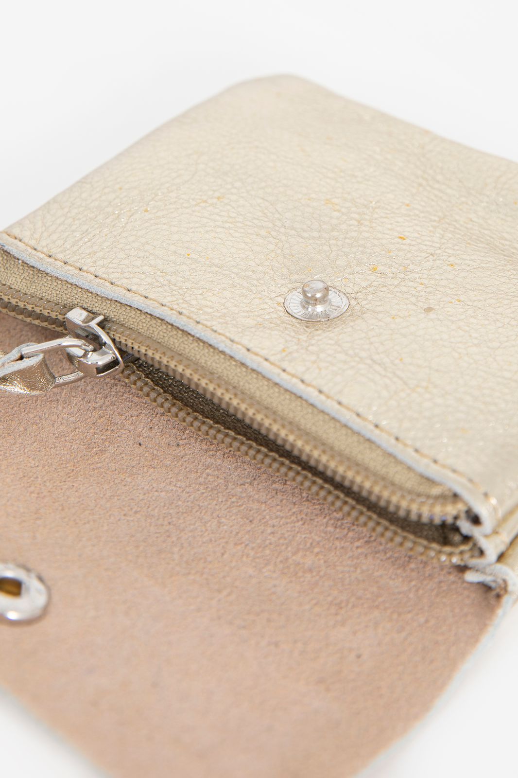 Gouden metallic portemonnee van leer