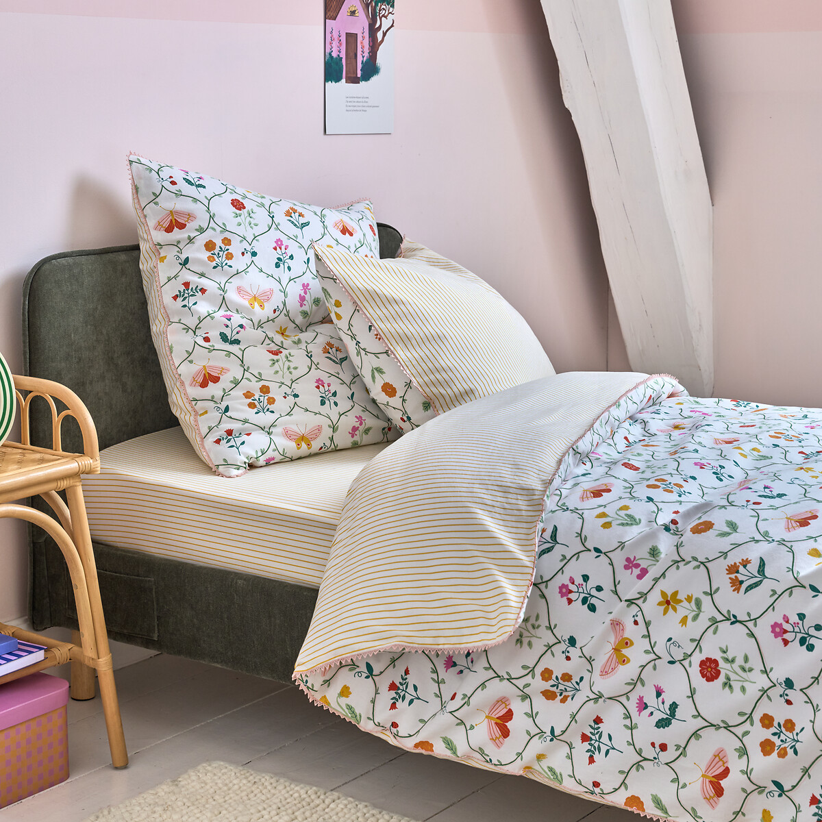 LA REDOUTE INTERIEURS<br>Capa de edredom infantil em 50% algodão reciclado, Emily