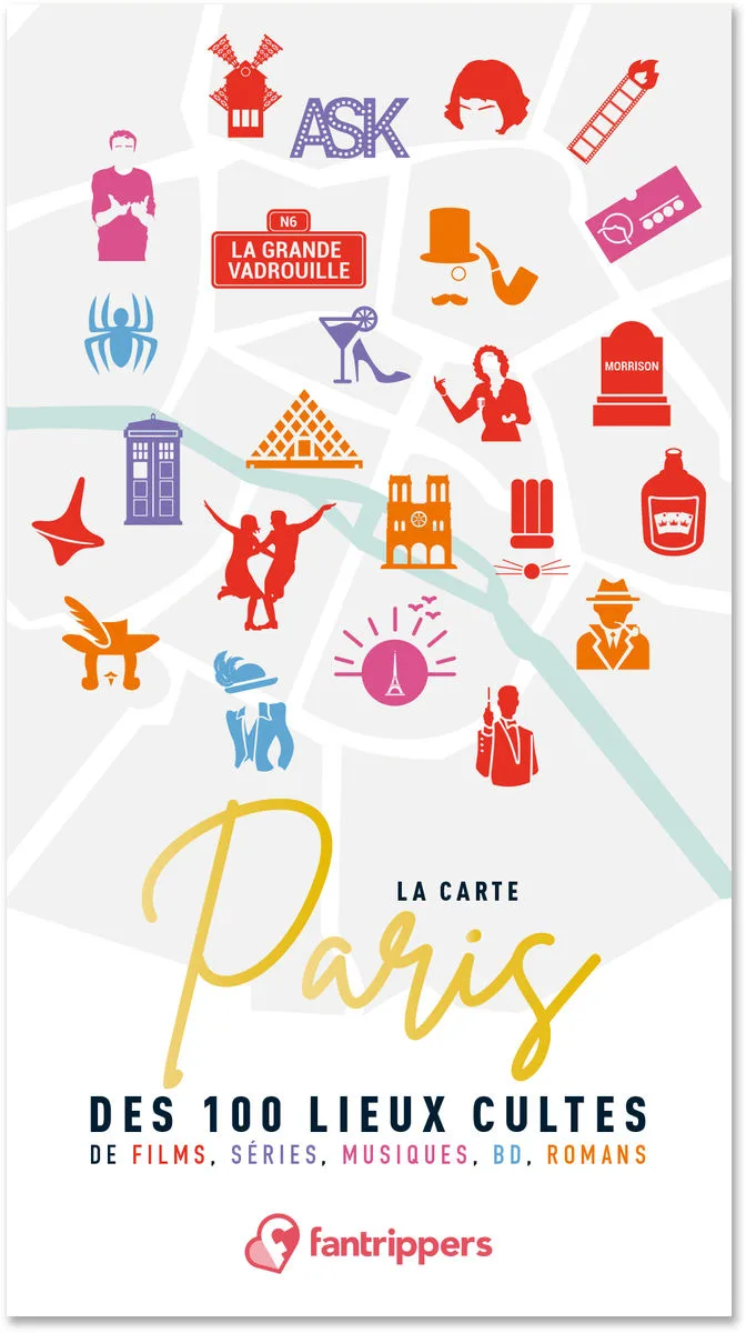 Carte de Paris des 100 lieux cultes Livres