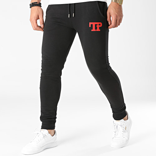 Pantalon Jogging Logo Noir Rouge