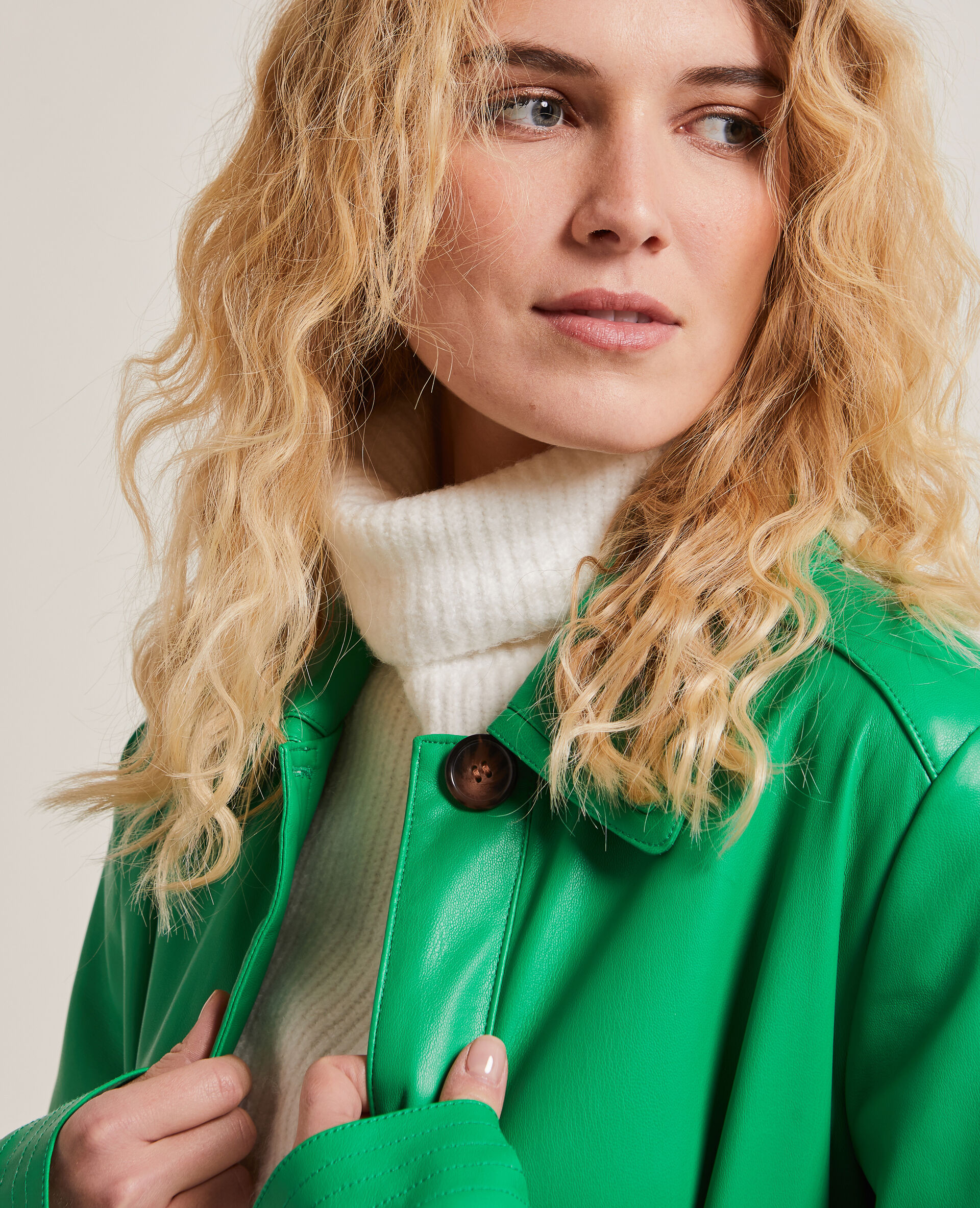Trench droit en simili - Vert