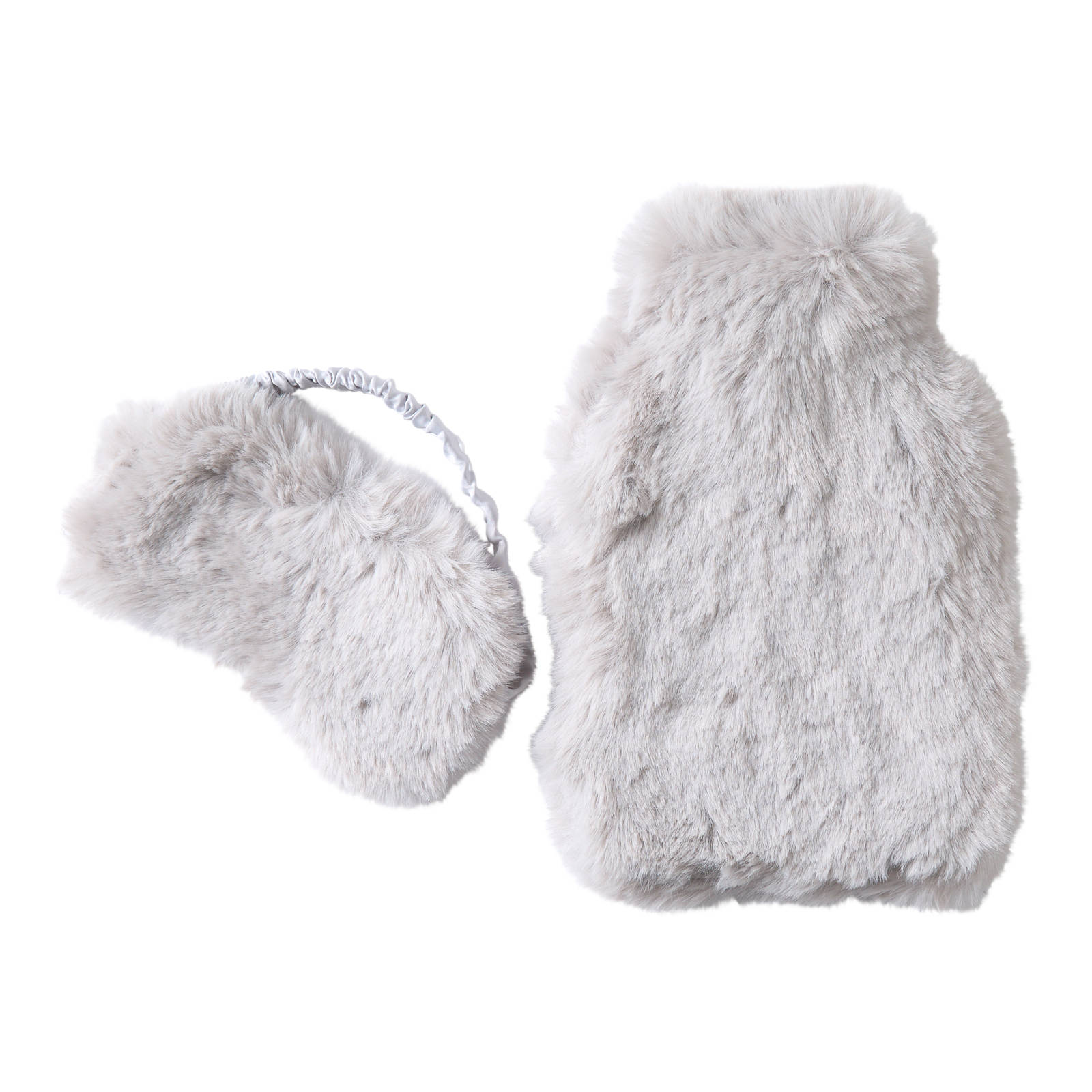 Hunkemöller kruik + slaapmasker Casy van imitatiebont grijs