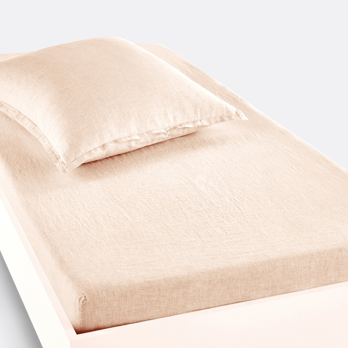 LA REDOUTE INTERIEURS<br>Lençol justo de linho lavado, bainha 30 cm, Linot