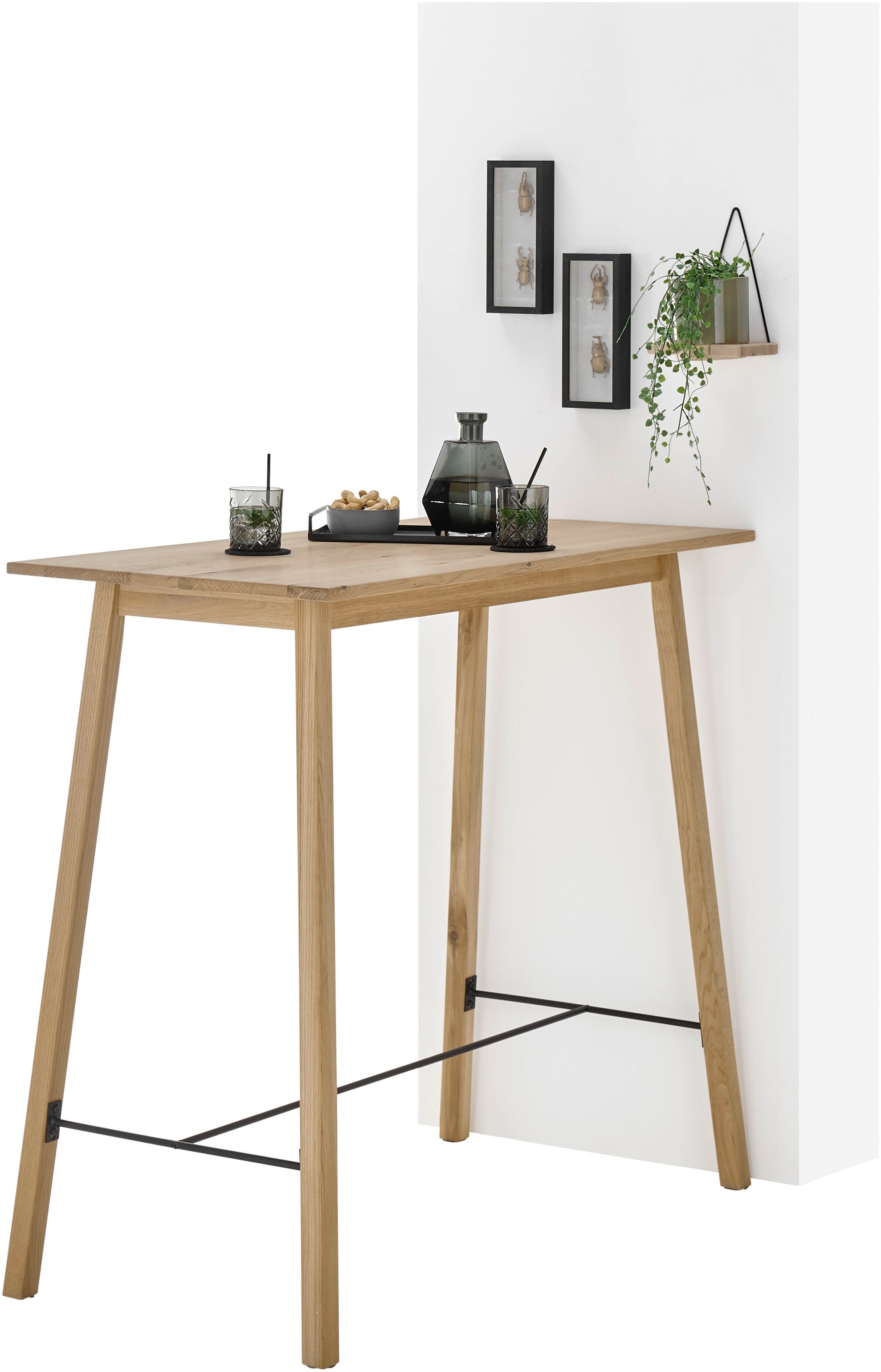 Stolkom Bartisch »Jules Eiche Massivholz geölt, Hochtisch BxHxT 120x104x60 cm« Skandi Look Eiche Massivholz geölt durchgehende Lamelle