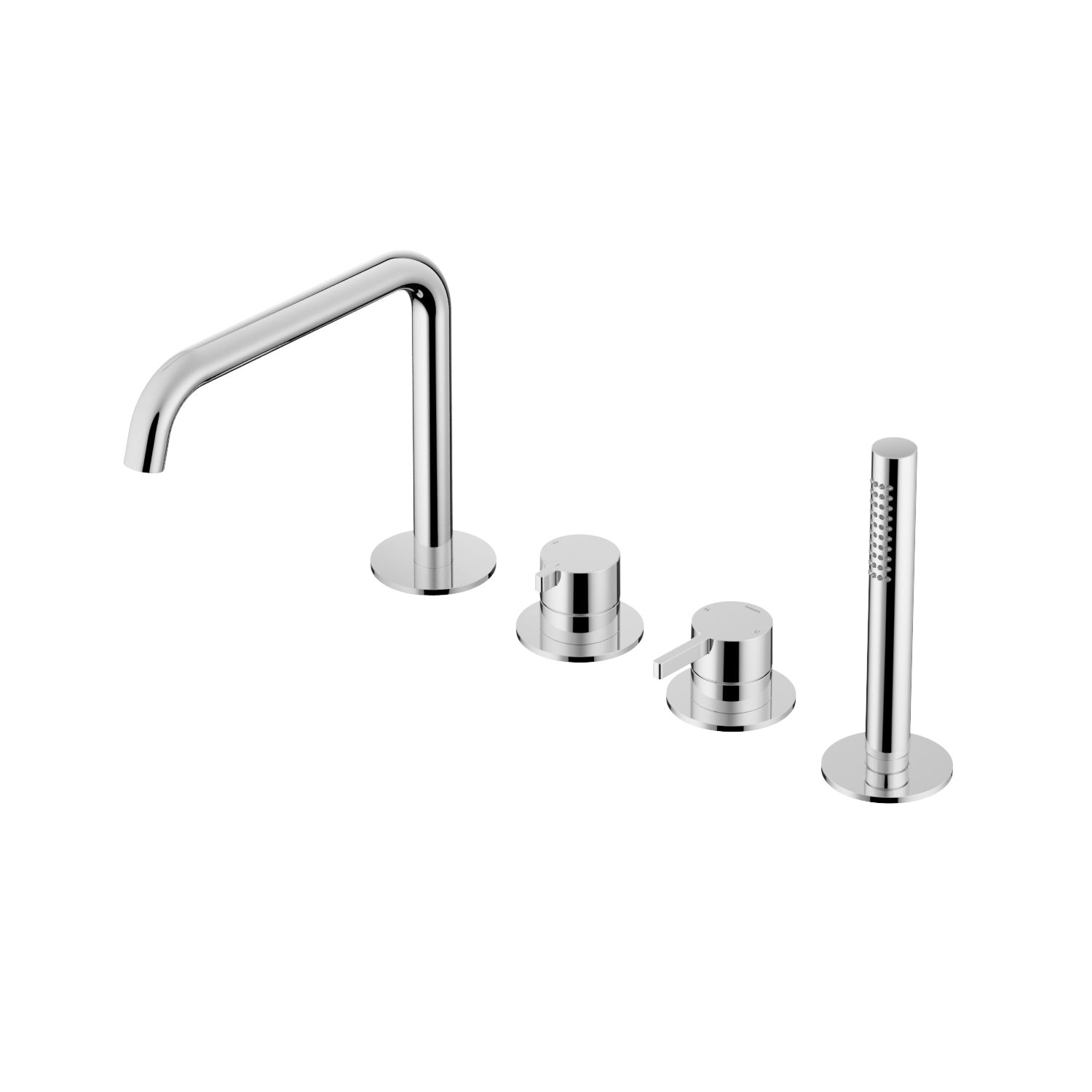 Hotbath ACE 2-wegs badrandcombinatie met uitloop en handdouche chroom