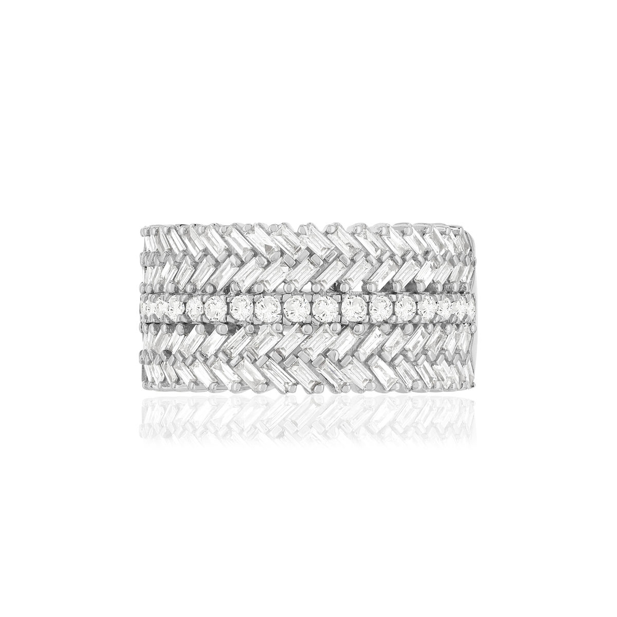 Bague or blanc 750 diamants