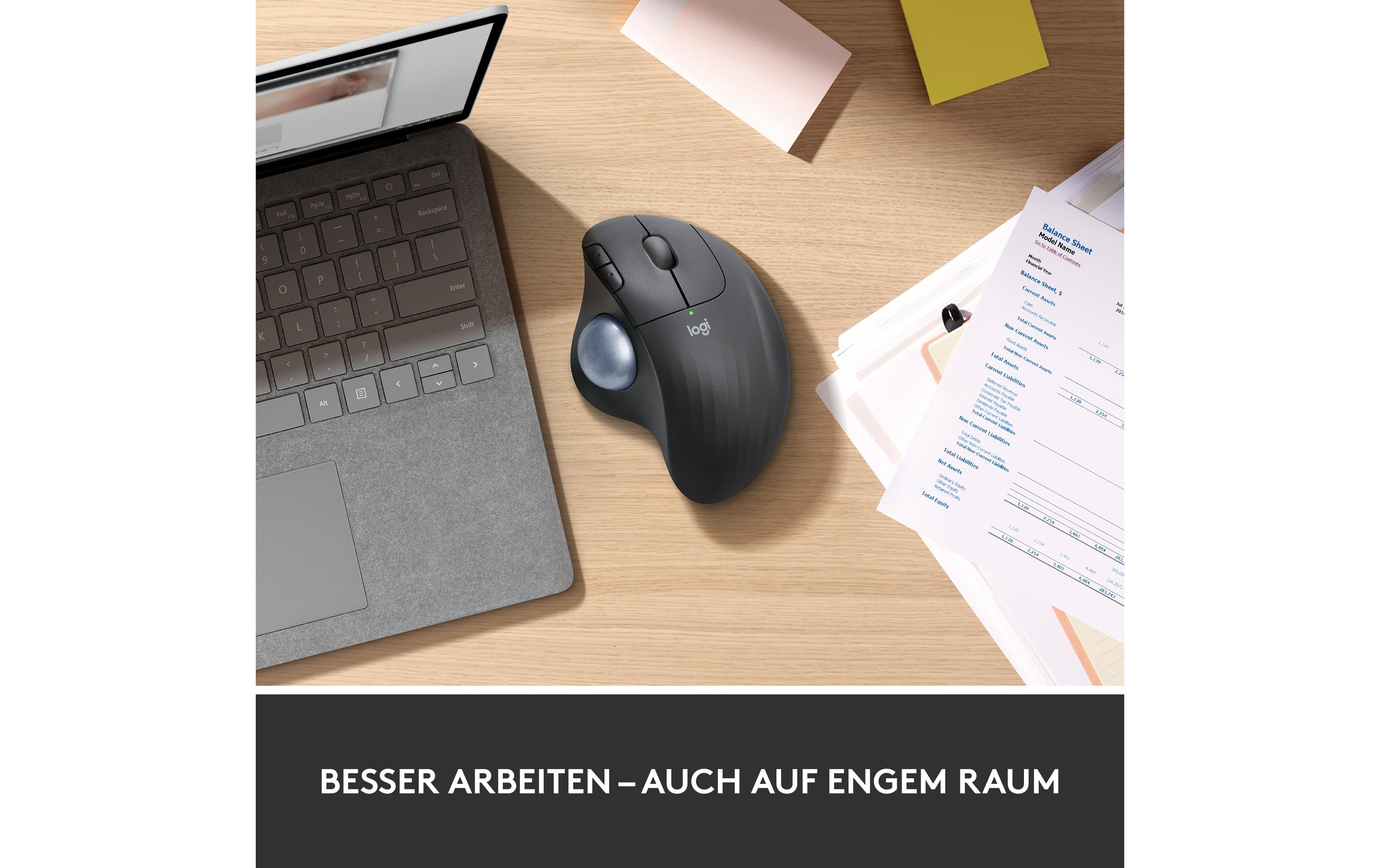 Trackball Ergo M575 for Business GraphiteKabelloser, ergonomischer Trackball mit Logi Bolt Empfänger