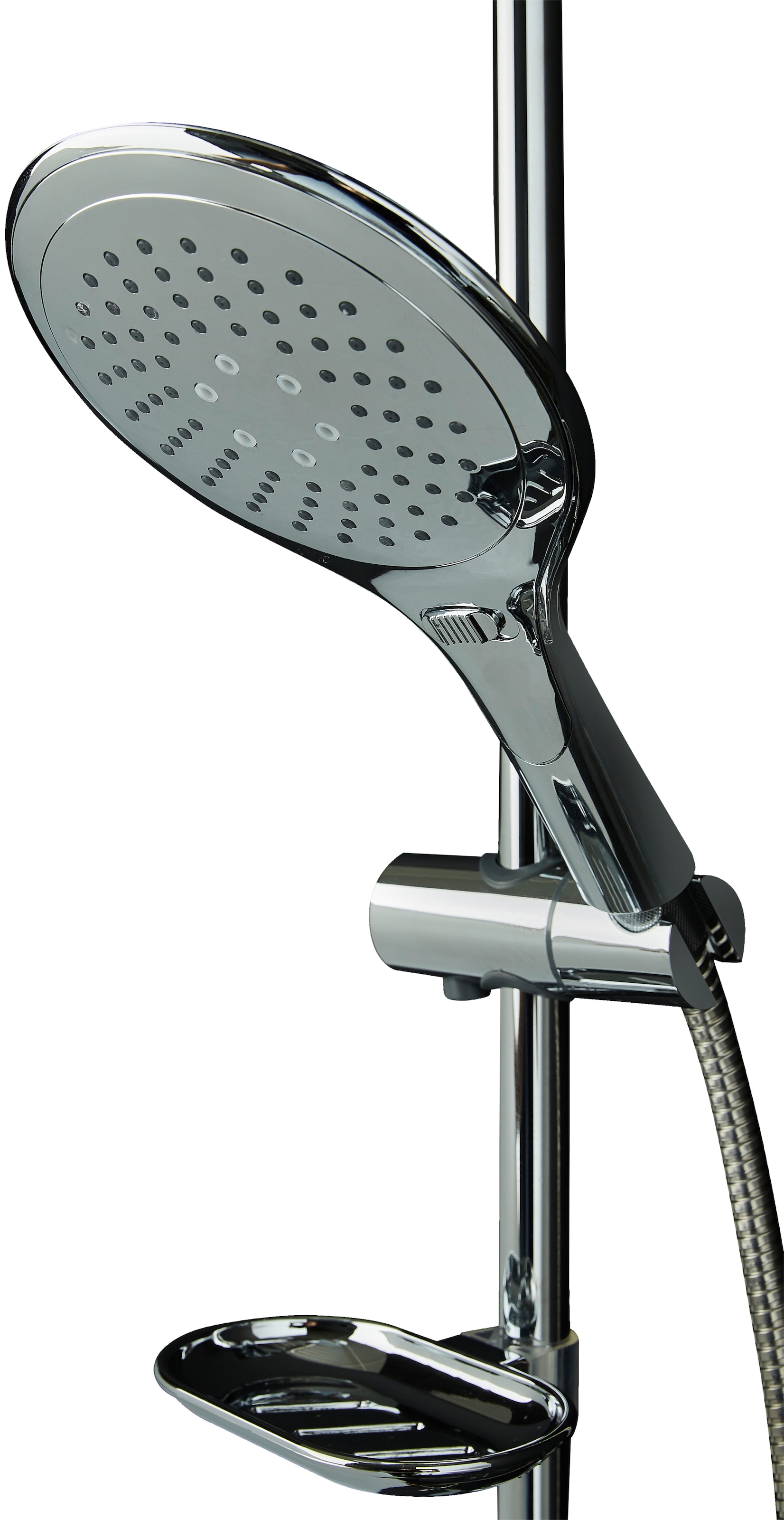 welltime Stangenbrause-Set »Lina« Überkopfbrause mit Seifenablage, Überkopfbrause mit 20cm Kantenlänge
