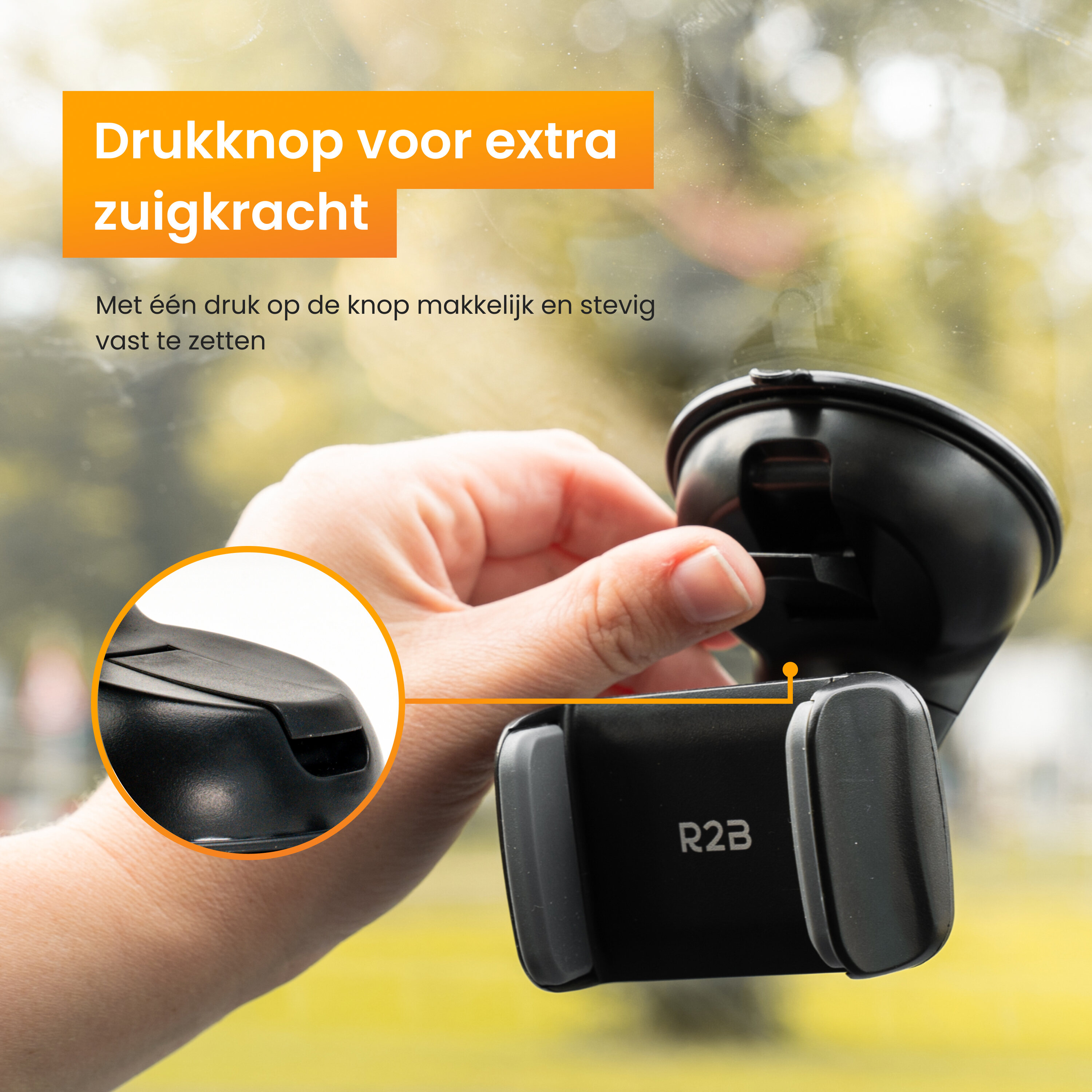 R2B Compacte Auto Telefoonhouder Zuignap