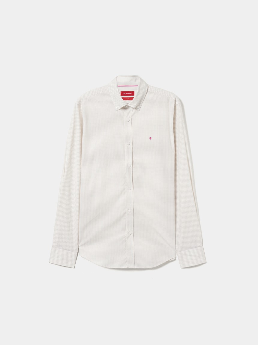 Camisa slim fit aos quadrados