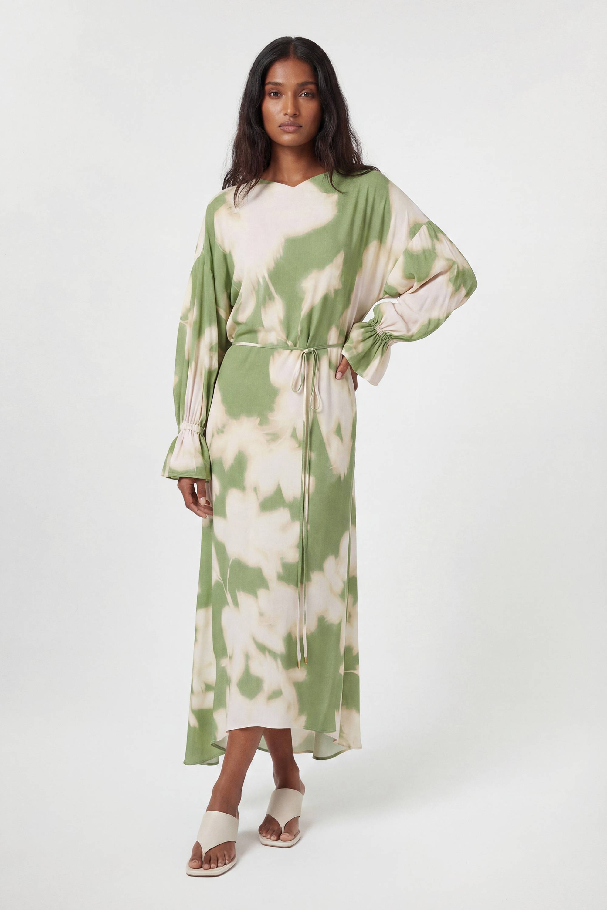 KarenMillen Robe Midi En Viscose Tissée Imprimée À Col Drapé