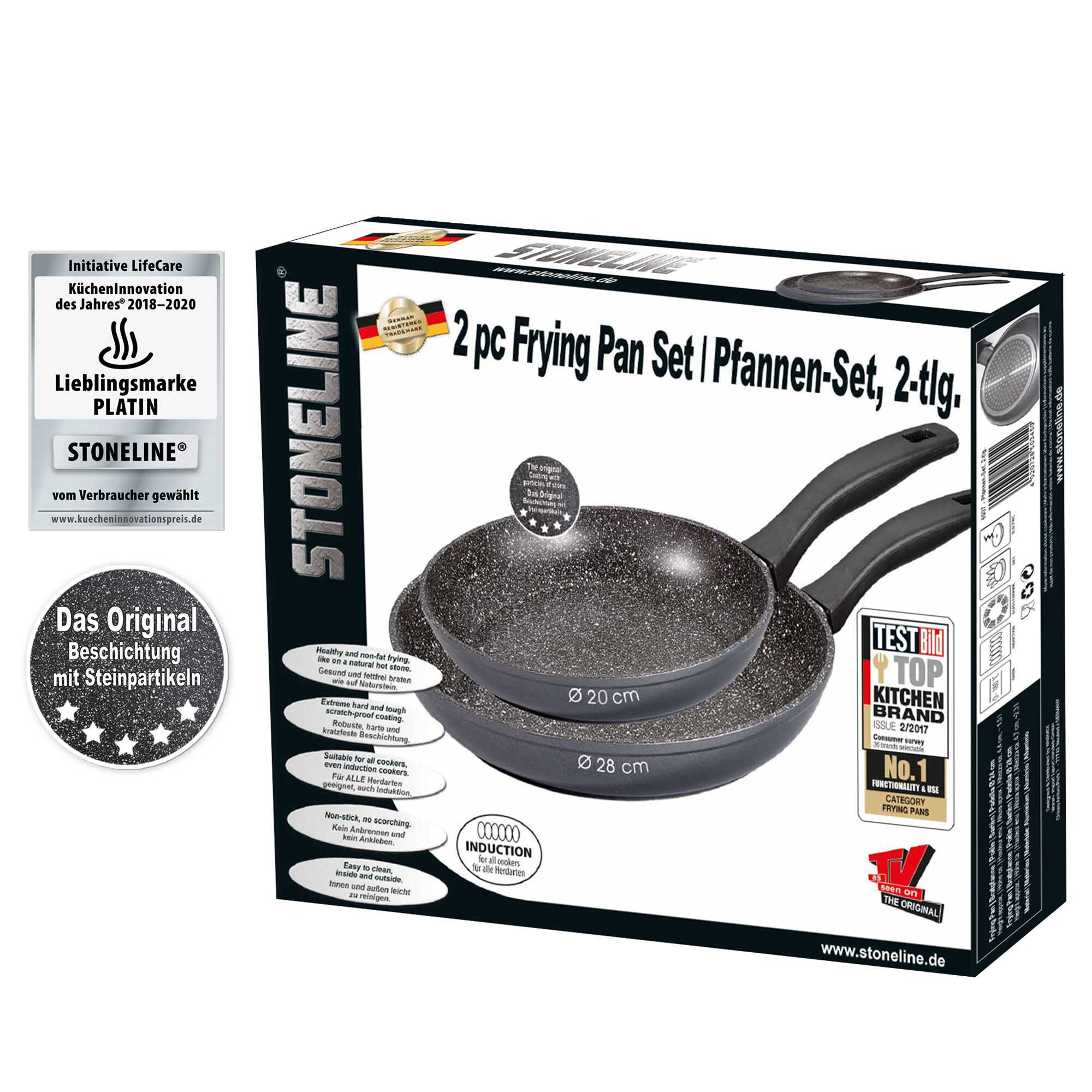 STONELINE® Pfannen-Set, 2-teilig, 20/28 cm