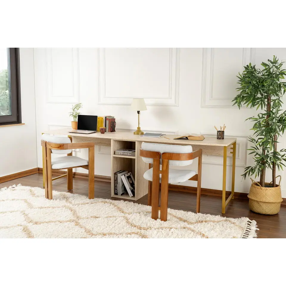 Bureau Travertinlook - 240x60x74cm - Twin