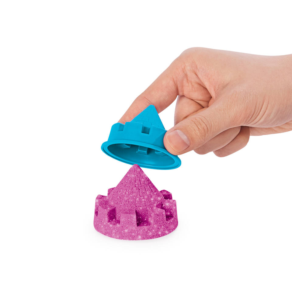 Kinetic Sand glinsterend zandkasteel speelset - roze