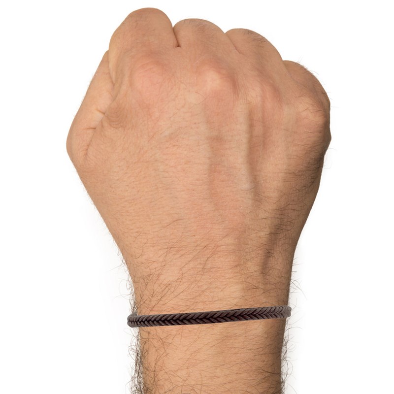 Bracelet Homme Tresse en Coton Carré Simple - Beige