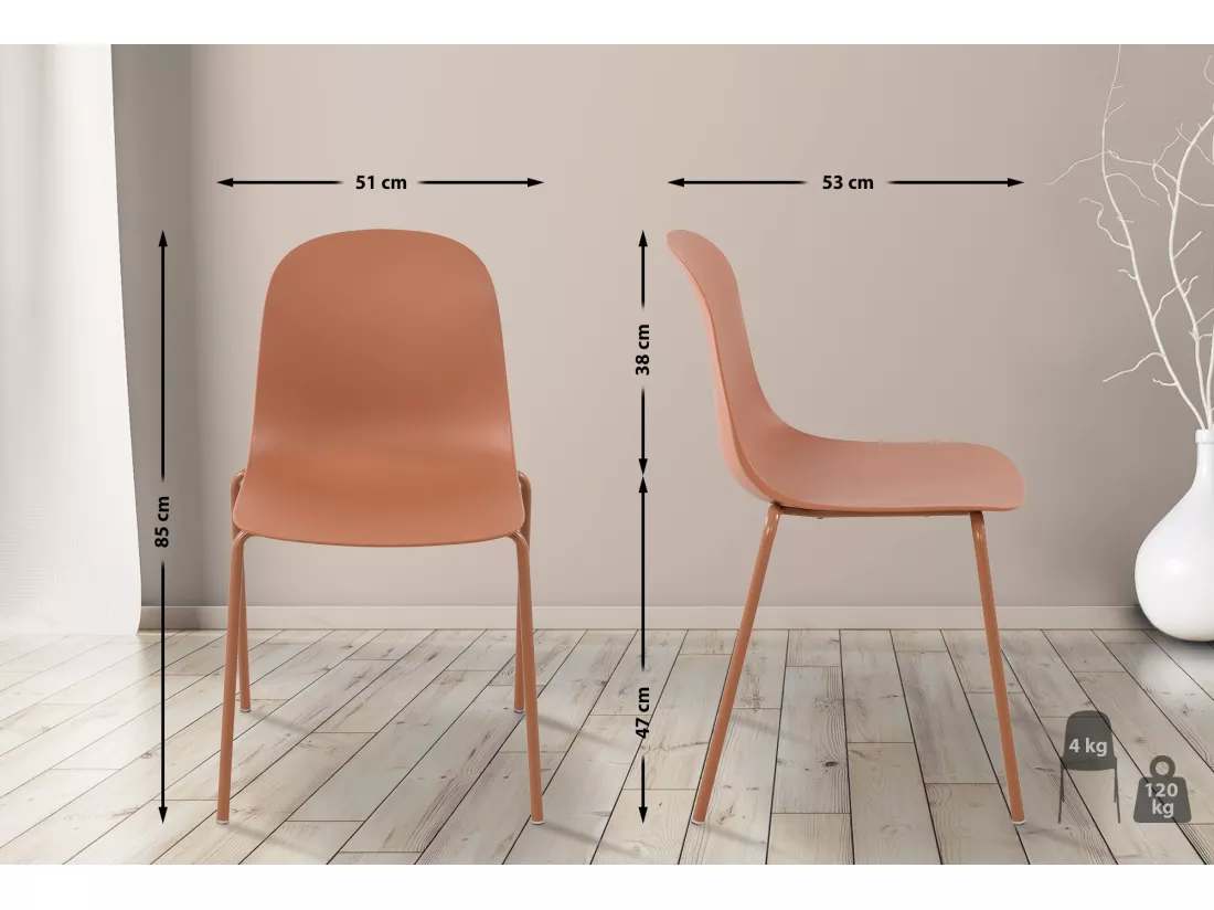 Chaise de conférence - Plastique - Terre cuite - Hardin