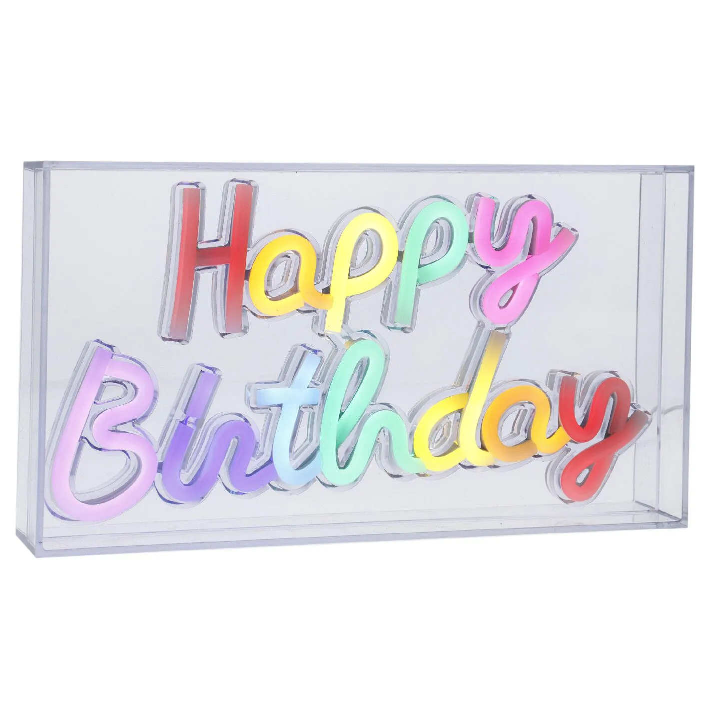 Lichtbox Neon, Happy Birthday, 23 cm