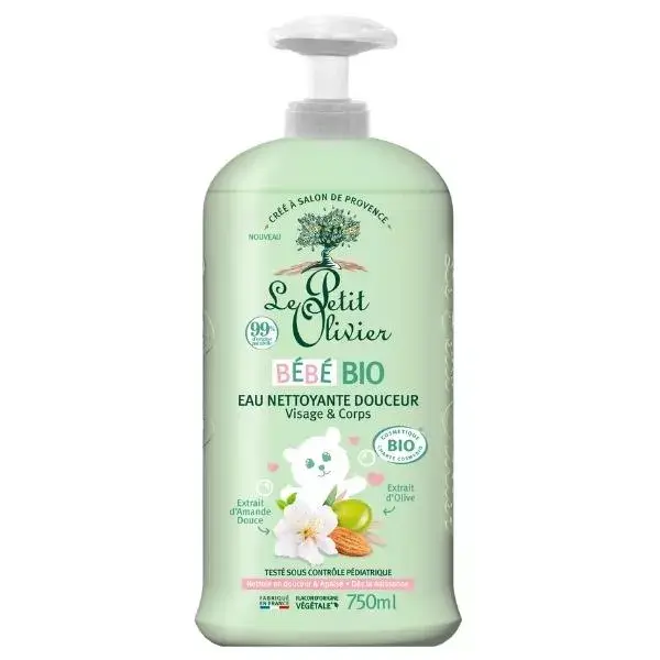 Le Petit Olivier - Água de Limpeza Suave - Orgânica para Bebês - Desde o Nascimento 750ml