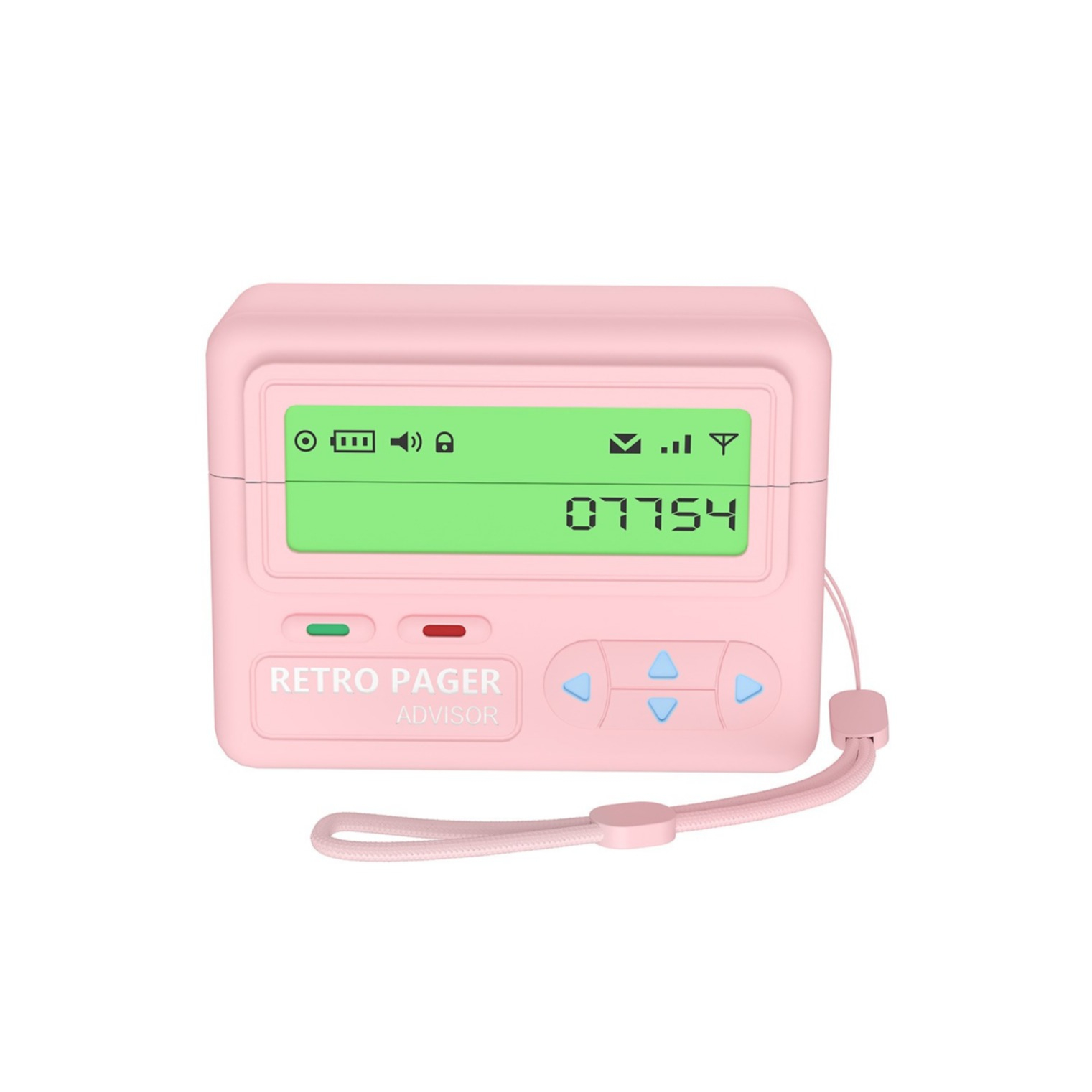AirPods Pro 2 / AirPods Pro Gummi Case Schutzhülle Retro Pager mit Handschlaufe - Rosa