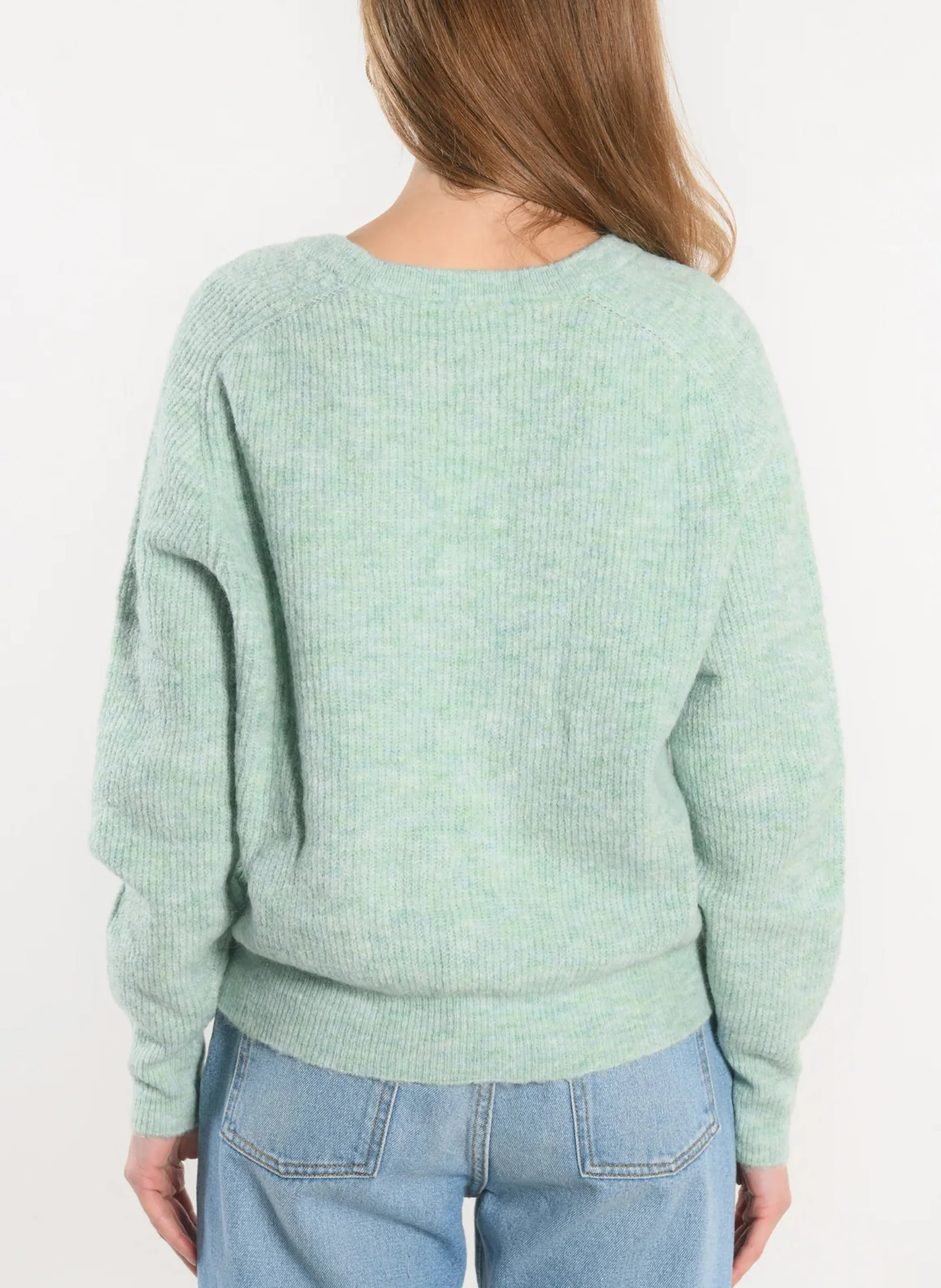 DANNA - Gilet droit col rond| Vert