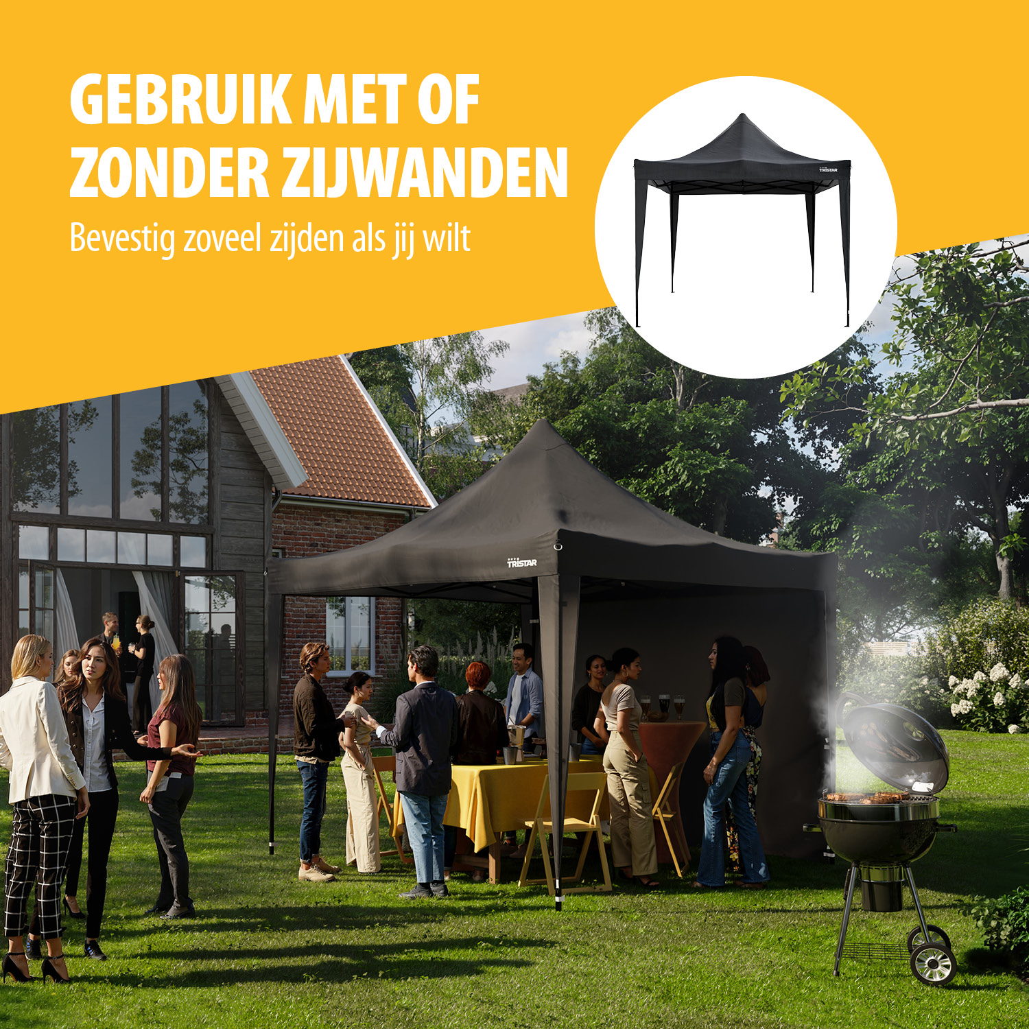 Tristar PT-7810 Easy Up Premium Partytent - 3 x 3 meter