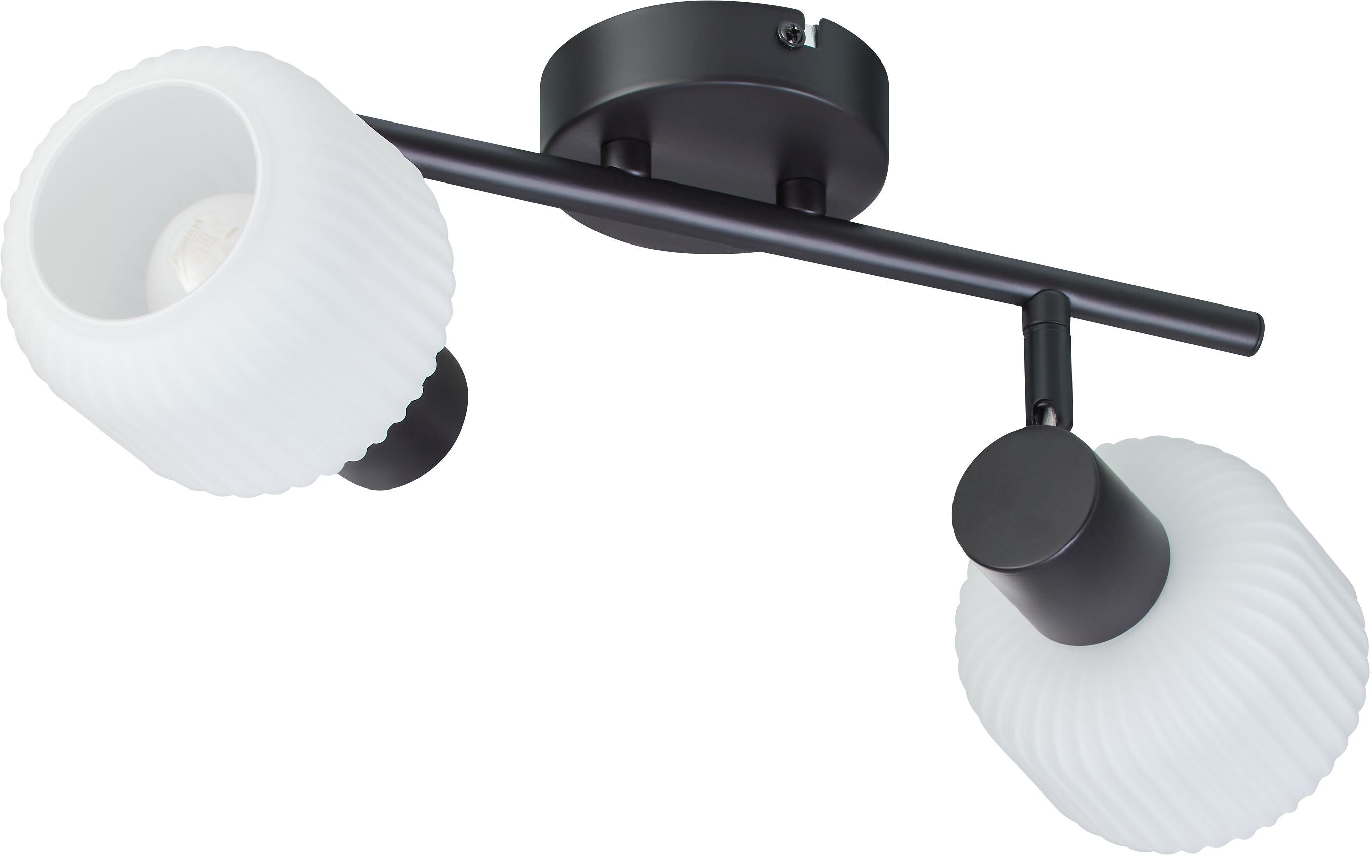 RINO Balkenspot 2flg. - Schwarz, Weiss / B: 30.0 cm x T: 10.0 cm x H: 14.0 cm