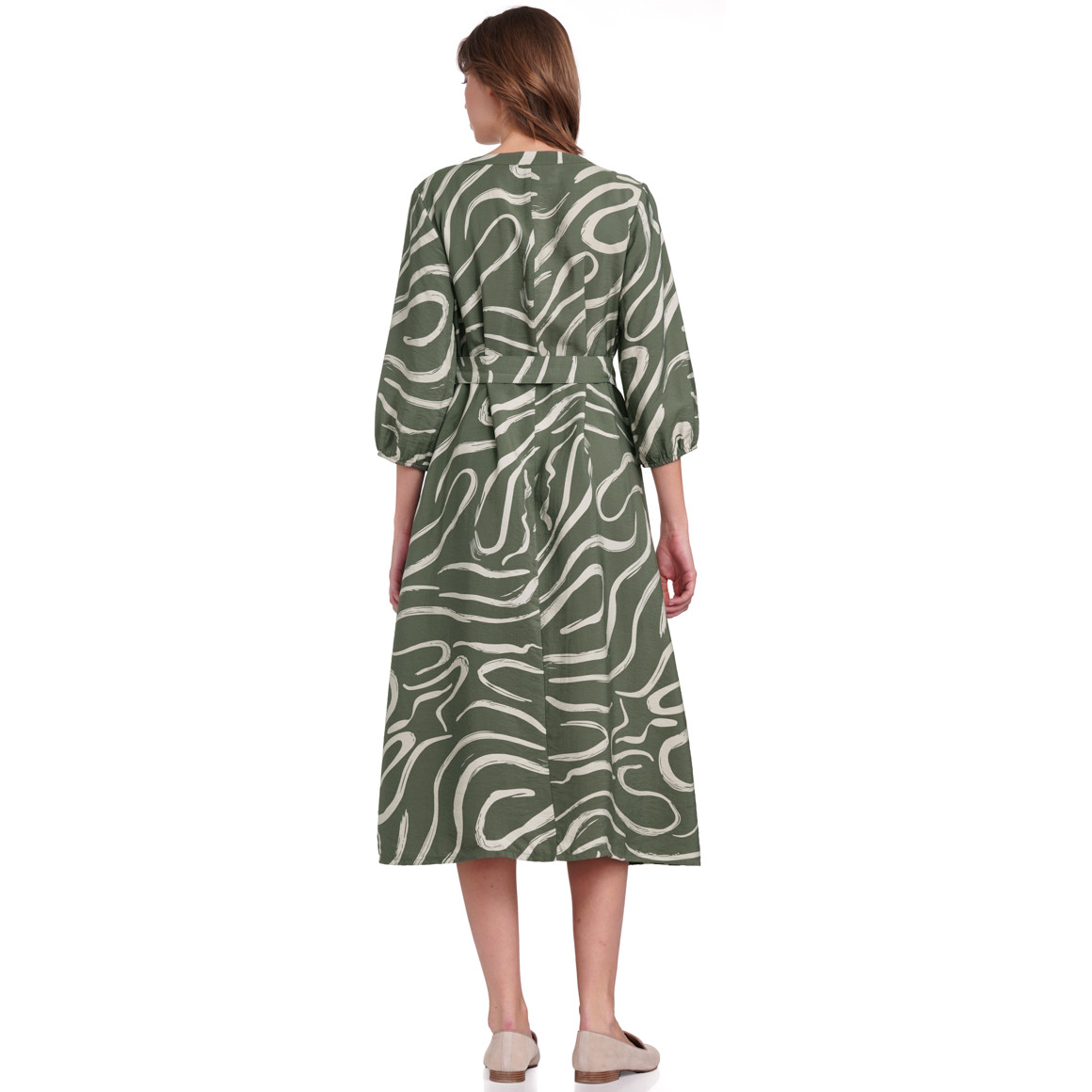 Gina Collection Damen Maxikleid aus Modal-Mix oliv