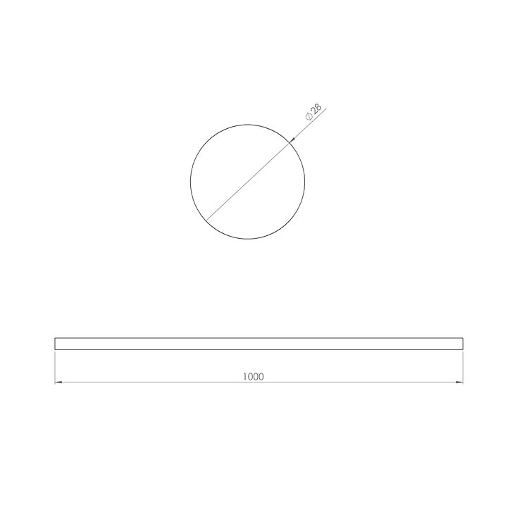Barre de penderie Ø 2,8 cm x L. 100 cm Cime bois blanc