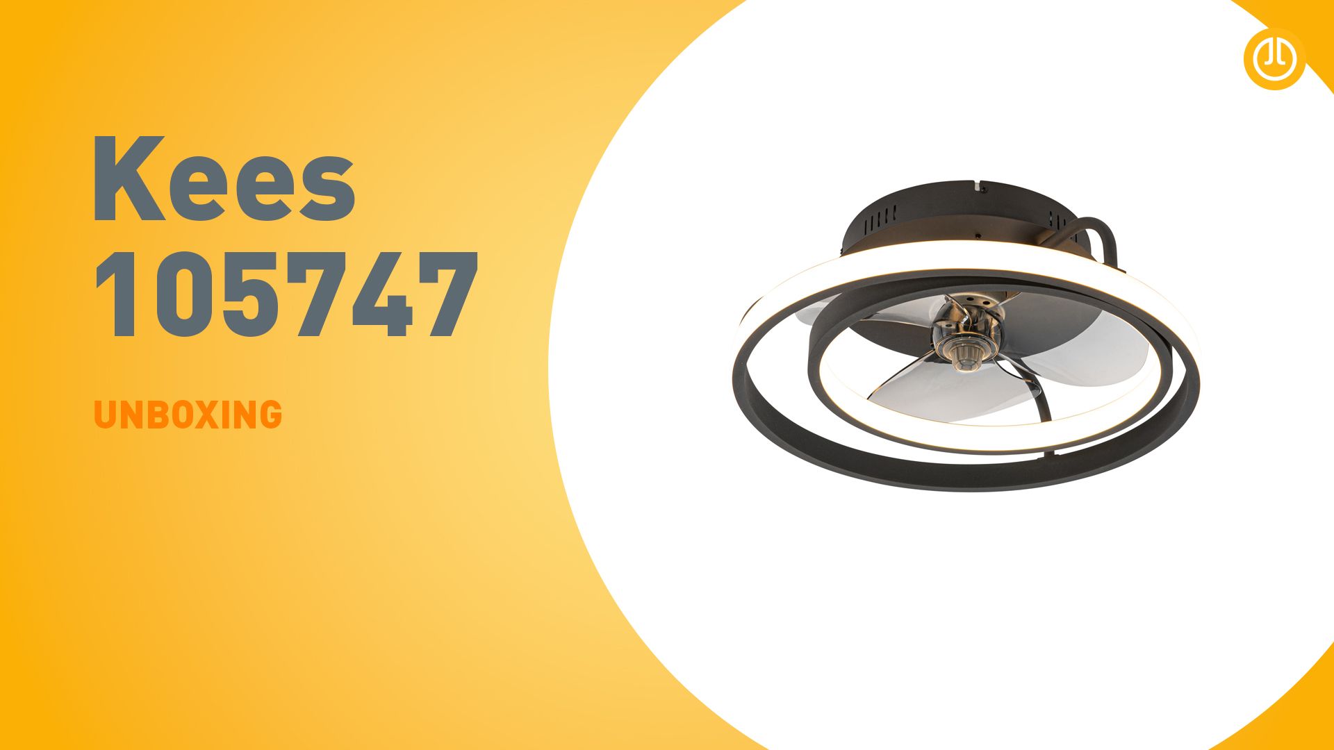 Plafondventilator zwart 46.5cm incl. LED met afstandsbediening - Kees