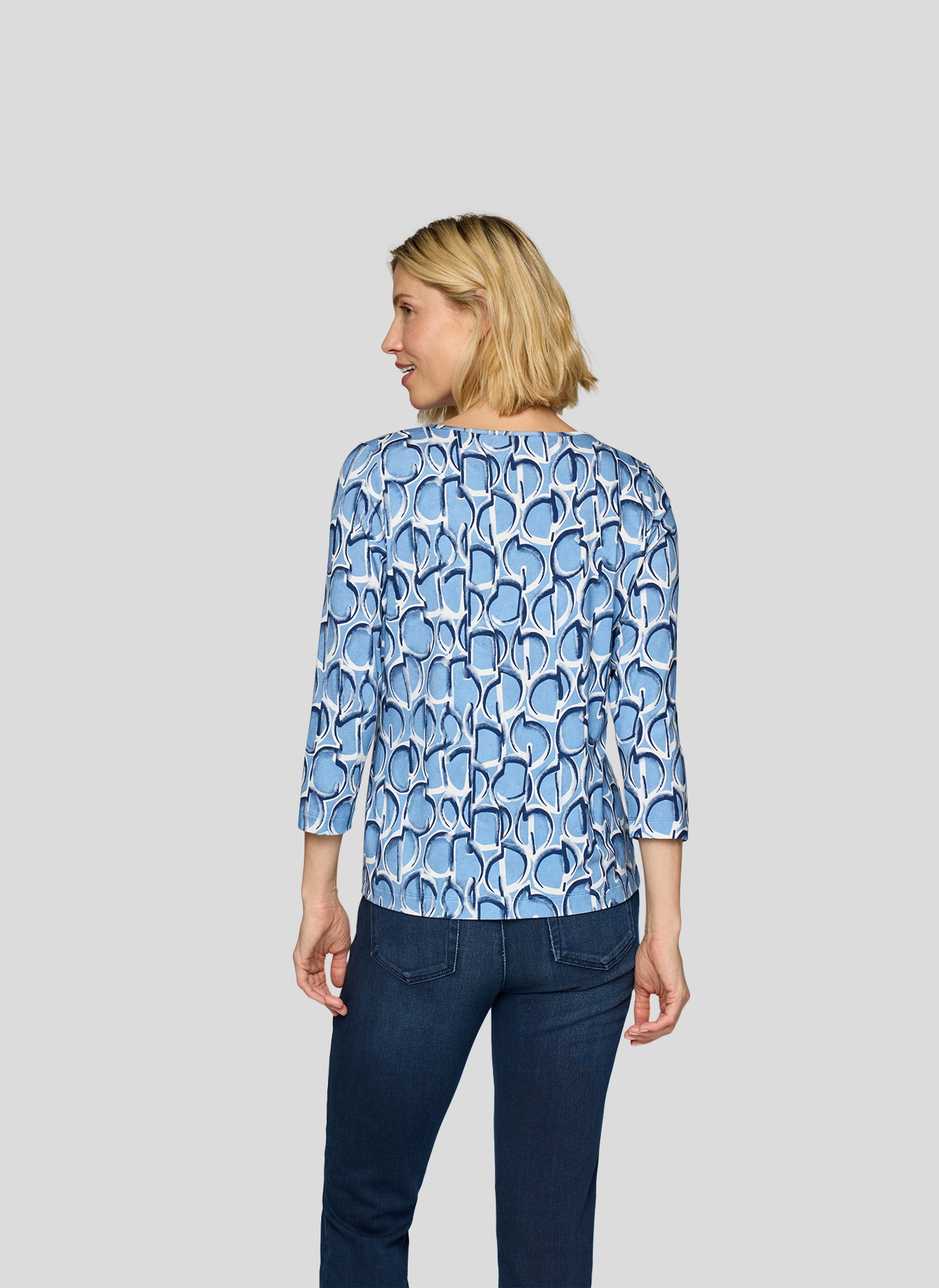 Rabe 3/4-Arm-Shirt mit grafischem Muster