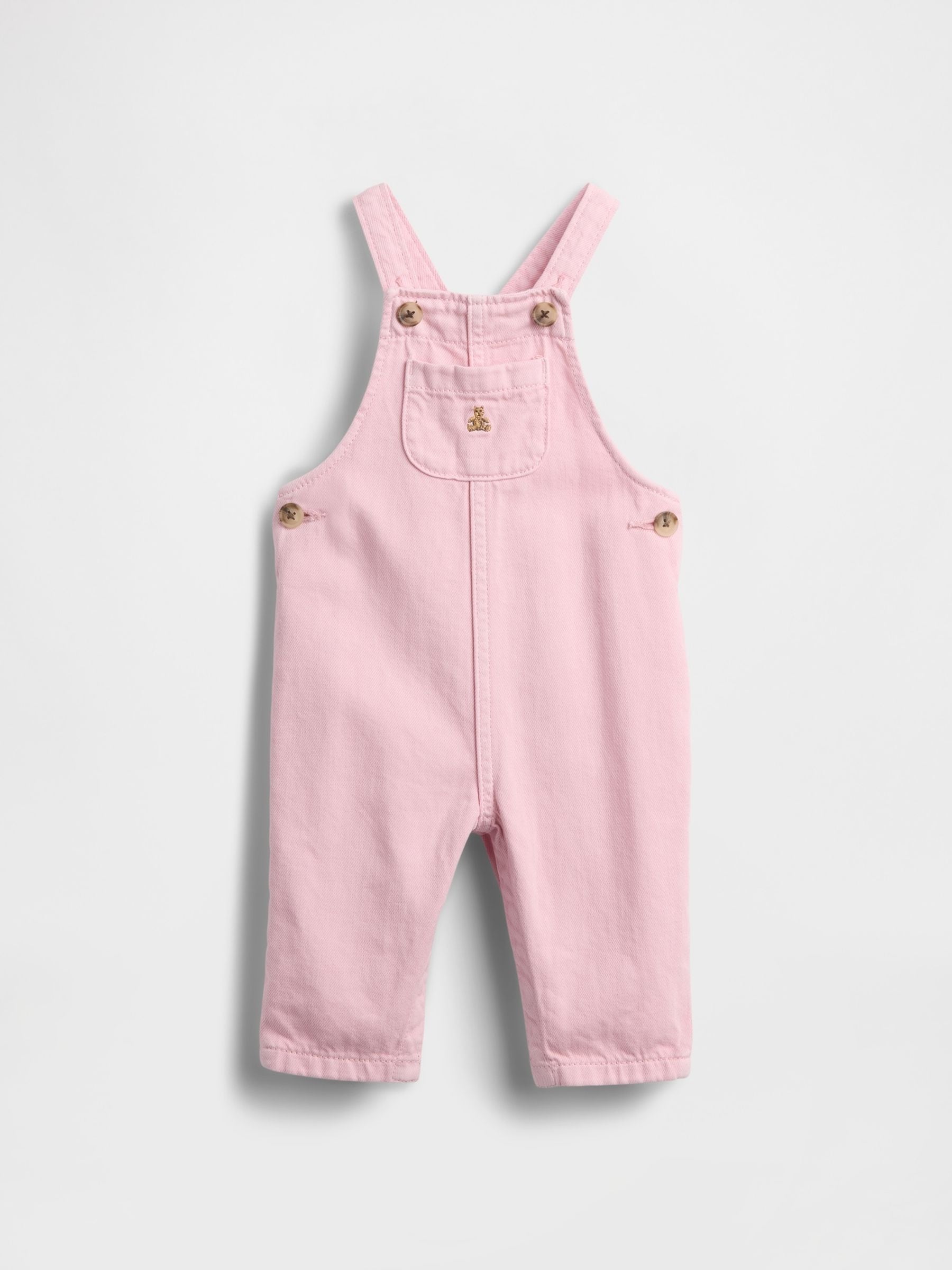 Roze - Gap katoenen denim tuinbroek (0-24mnd)