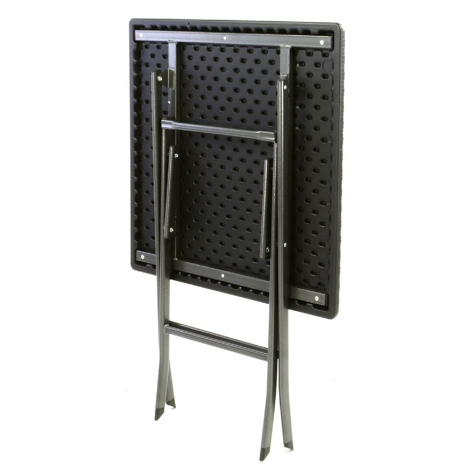 VCM 3-tlg.Set Garnitur Tischset mit 2 Stühlen Balkonset Rattan-Optik schwarz Bistroset