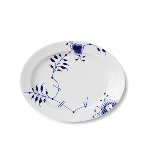 Royal Copenhagen Blå Mega Riflet Serveringsfad, 24x30,5 cm
