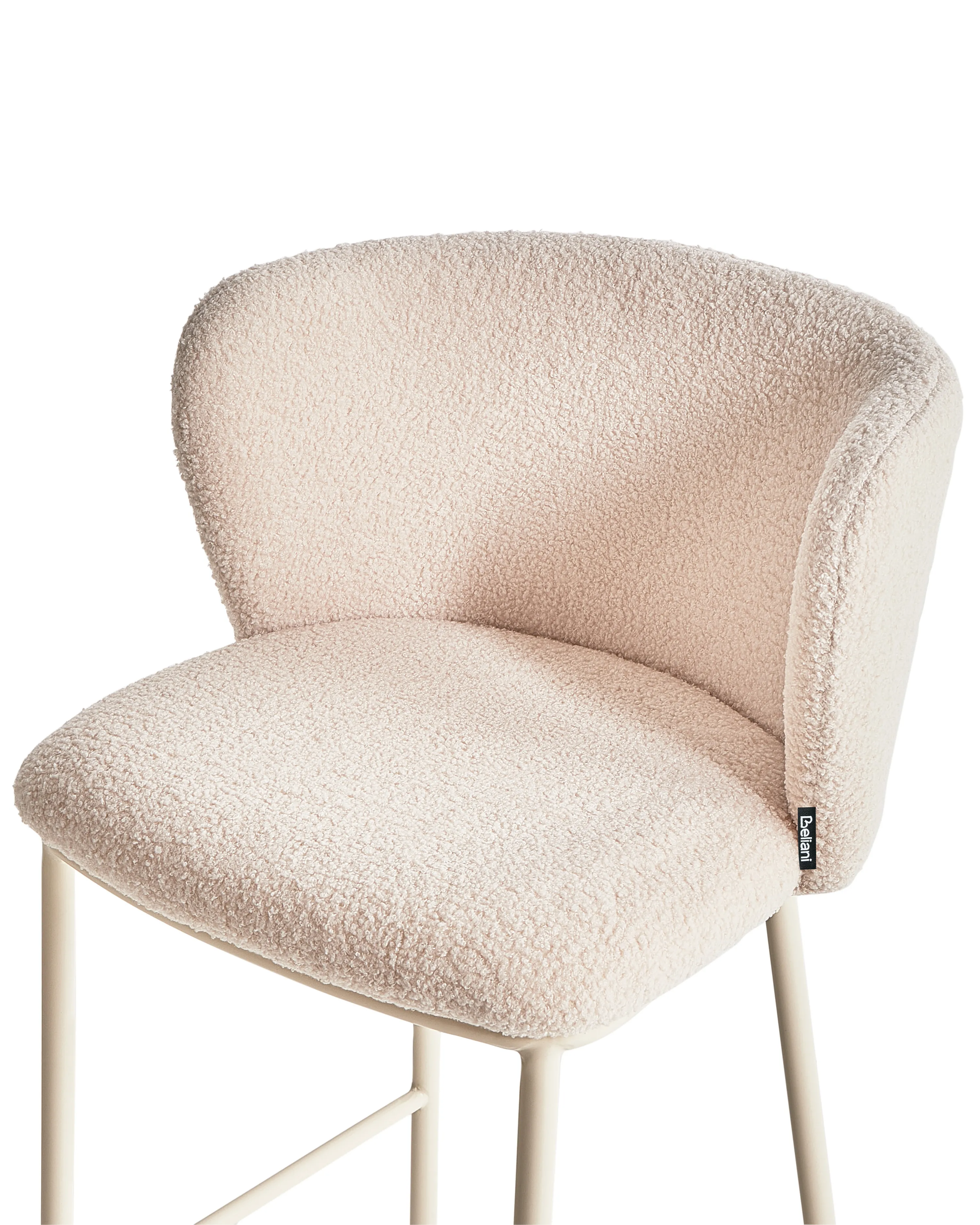 Set van 2 barstoelen MINA II Bouclé Lichtbeige