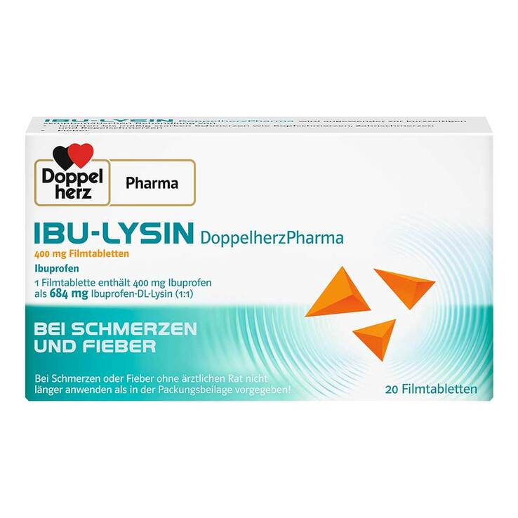 IBU-LYSIN DoppelherzPharma 400 mg Filmtabletten , 20 St