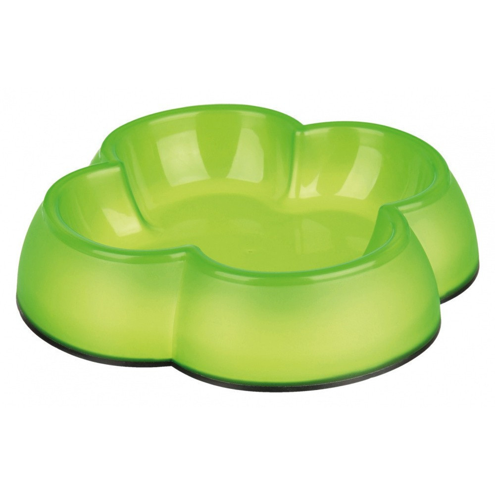 Gamelle plastique forme trèfle 0.25 litre ø 12 cm - coloris divers