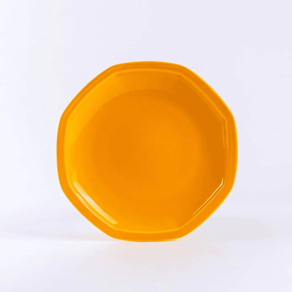 Assiette plate Octogonale jaune OGRE La Fabrique