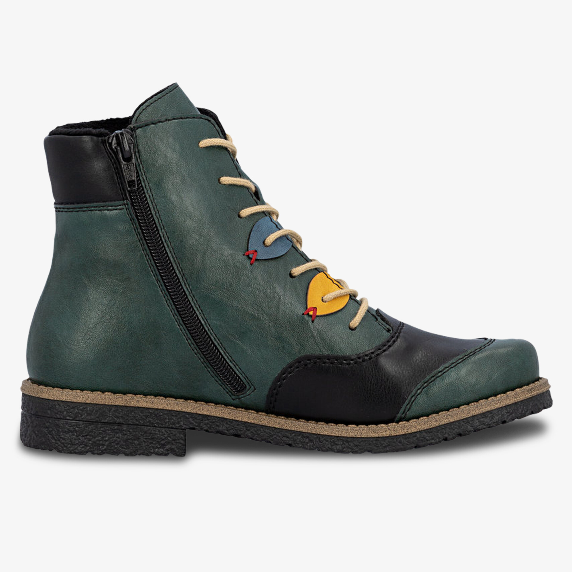 rieker Damen Schnürstiefeletten grün