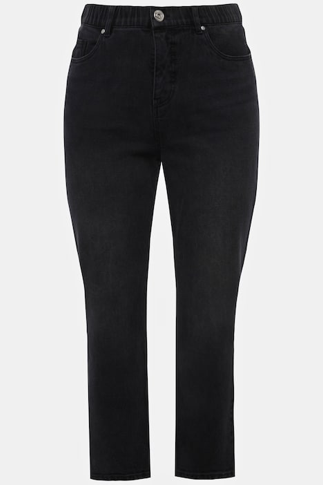 Mom-Jeans, wide Legs, 5-Pocket, Elastikbund